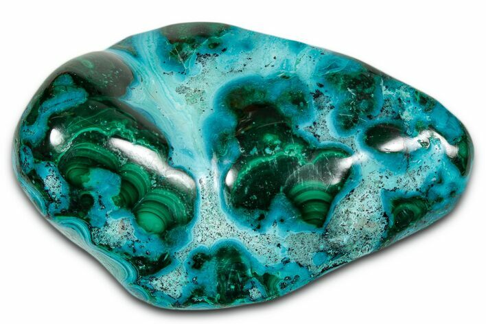 Vibrant Polished Malachite with Chrysocolla - DR Congo #336814